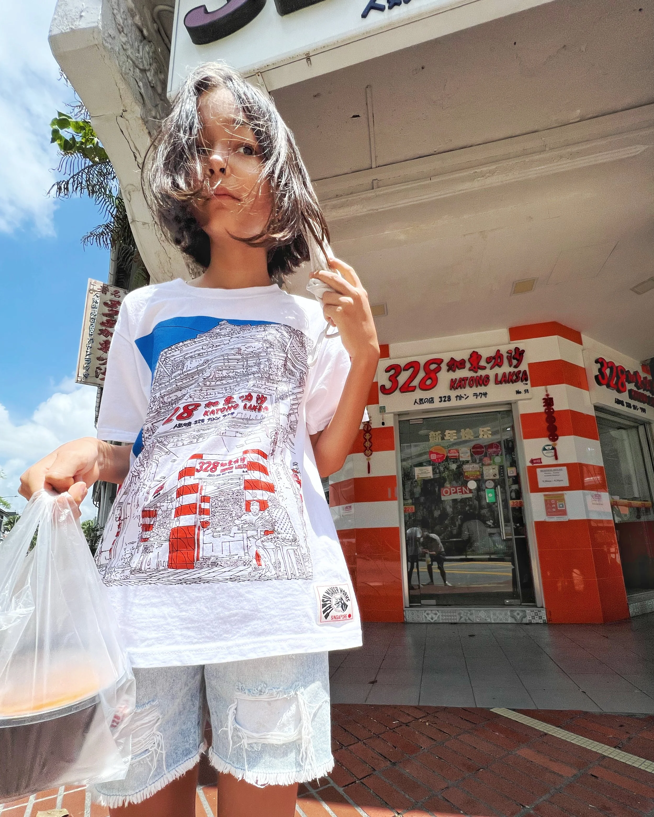 328 Katong Laksa, East Coast Road; the white t-shirt — TATSU MAKER